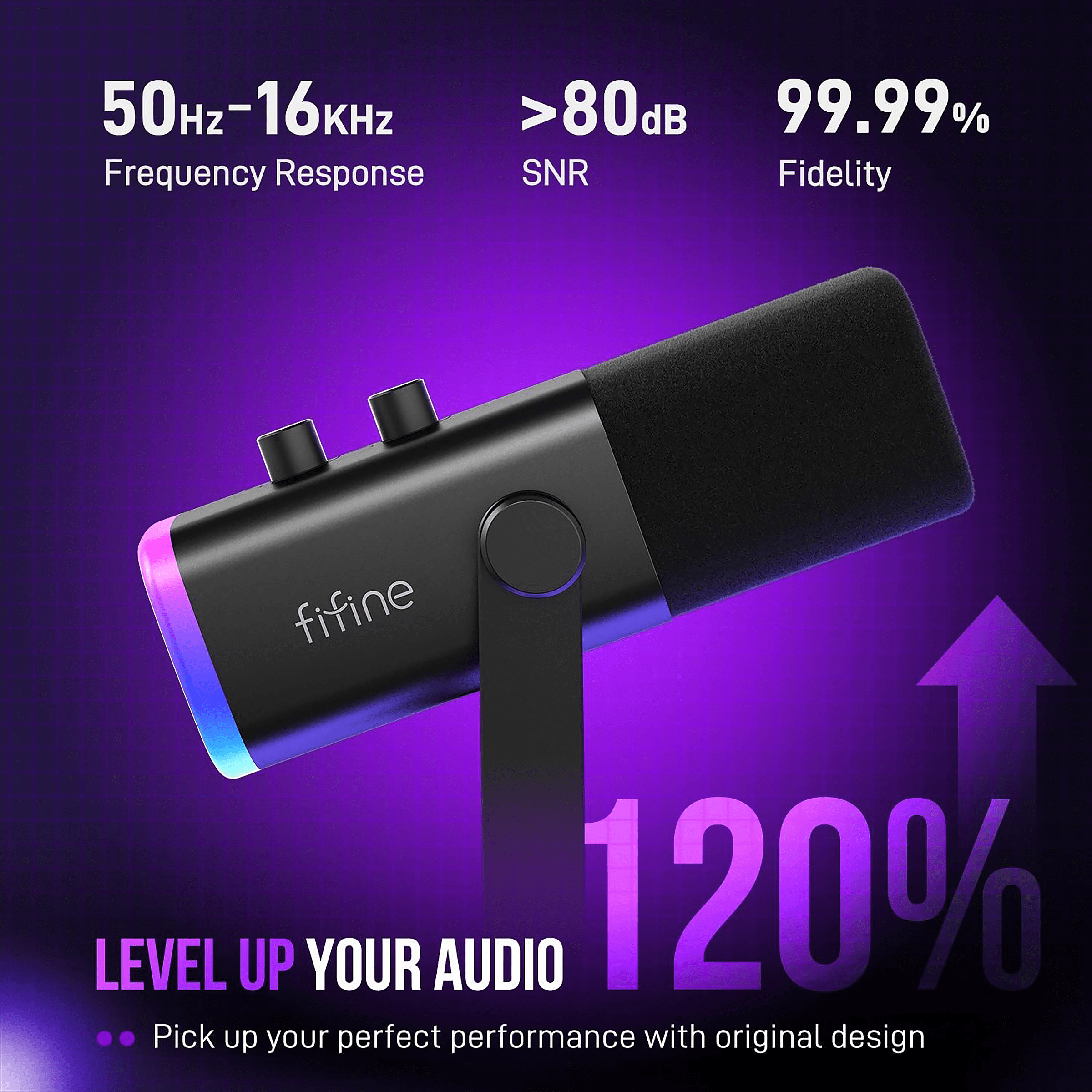FIFINE AmpliGame AM8 XLR/USB Microphone - Black